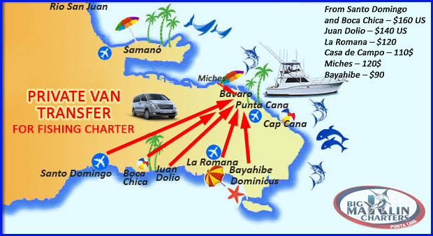 La Romana, Bayajibe, Miches, Juan Dolio, Boca Chica, Santo Domingo fishing